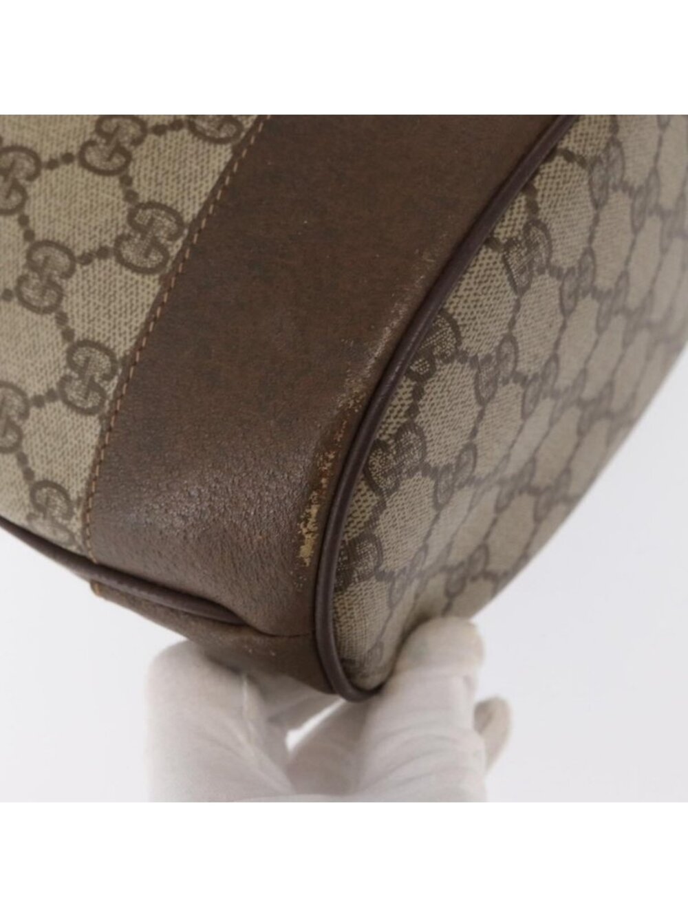Authentic GUCCI GG Supreme Web Sherry Line Bag PVC Beige Gold 164 02 085 - Picture 8 of 16